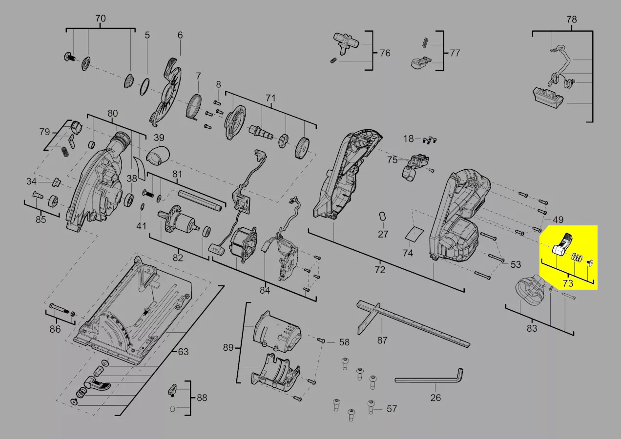 levier réglage profondeur de coupe réf. 4931454275 AEG